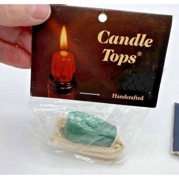 Vtg Candle Tops Wick Holder Wine Bottle Jar Candles Oil Lamp Alcohol Lot 2 NOS - Picture 2 of 13